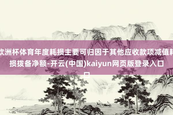 欧洲杯体育年度耗损主要可归因于其他应收款项减值耗损拨备净额-开云(中国)kaiyun网页版登录入口