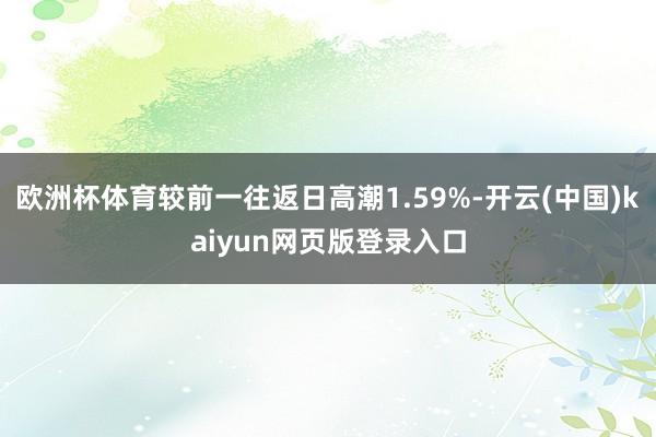 欧洲杯体育较前一往返日高潮1.59%-开云(中国)kaiyun网页版登录入口