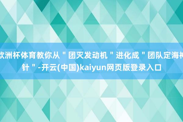 欧洲杯体育教你从＂团灭发动机＂进化成＂团队定海神针＂-开云(中国)kaiyun网页版登录入口