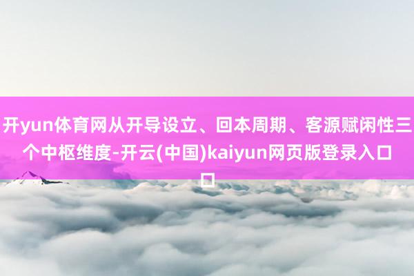 开yun体育网从开导设立、回本周期、客源赋闲性三个中枢维度-开云(中国)kaiyun网页版登录入口