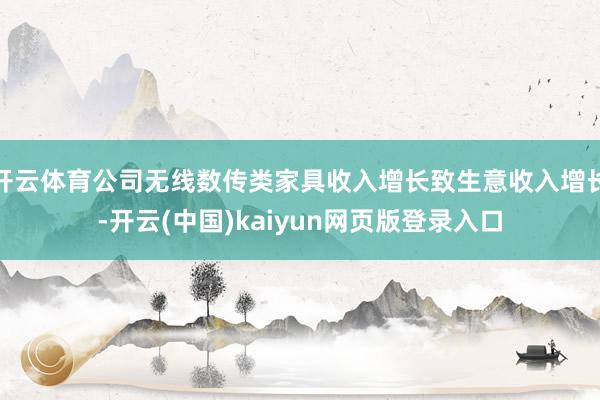 开云体育公司无线数传类家具收入增长致生意收入增长-开云(中国)kaiyun网页版登录入口