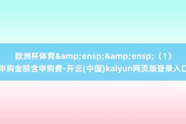 欧洲杯体育  (1)申购金额含申购费-开云(中国)kaiyun网页版登录入口
