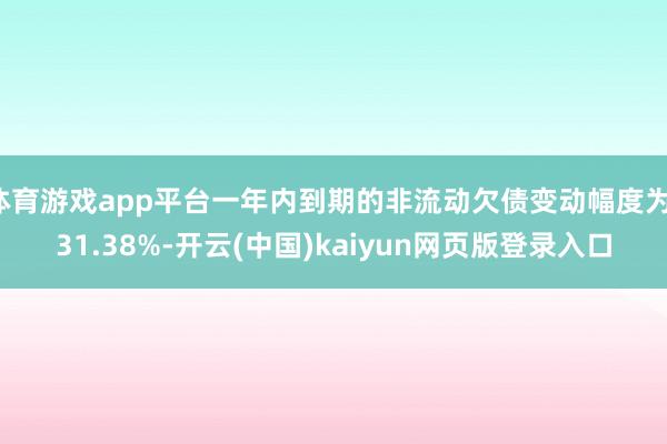 体育游戏app平台一年内到期的非流动欠债变动幅度为-31.38%-开云(中国)kaiyun网页版登录入口
