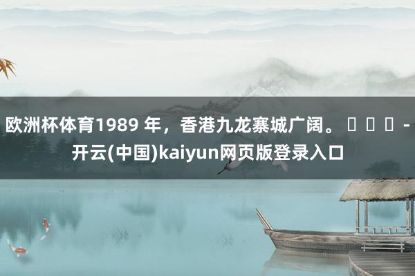 欧洲杯体育1989 年，香港九龙寨城广阔。 ​​​-开云(中国)kaiyun网页版登录入口