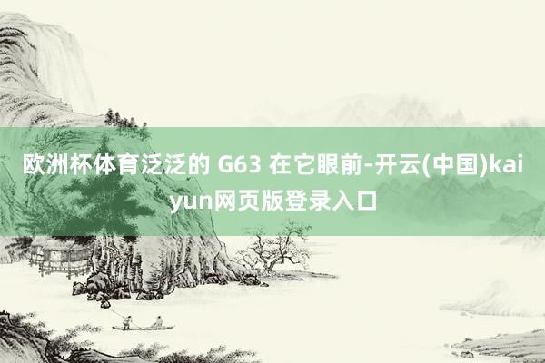 欧洲杯体育泛泛的 G63 在它眼前-开云(中国)kaiyun网页版登录入口