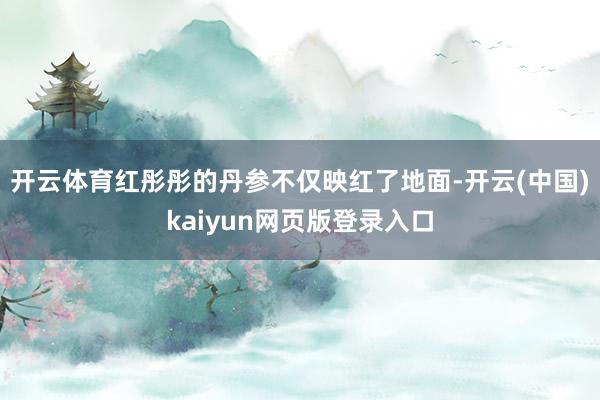 开云体育红彤彤的丹参不仅映红了地面-开云(中国)kaiyun网页版登录入口